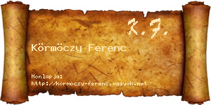 Körmöczy Ferenc névjegykártya