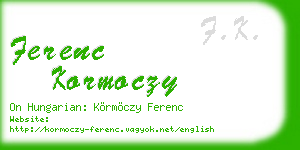 ferenc kormoczy business card