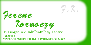 ferenc kormoczy business card